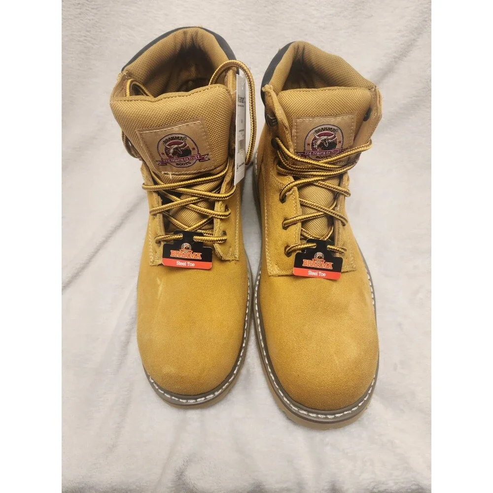 Brahma Leather Work Boots Steel Toe Wheat Bravo II Men Size 14 NWT